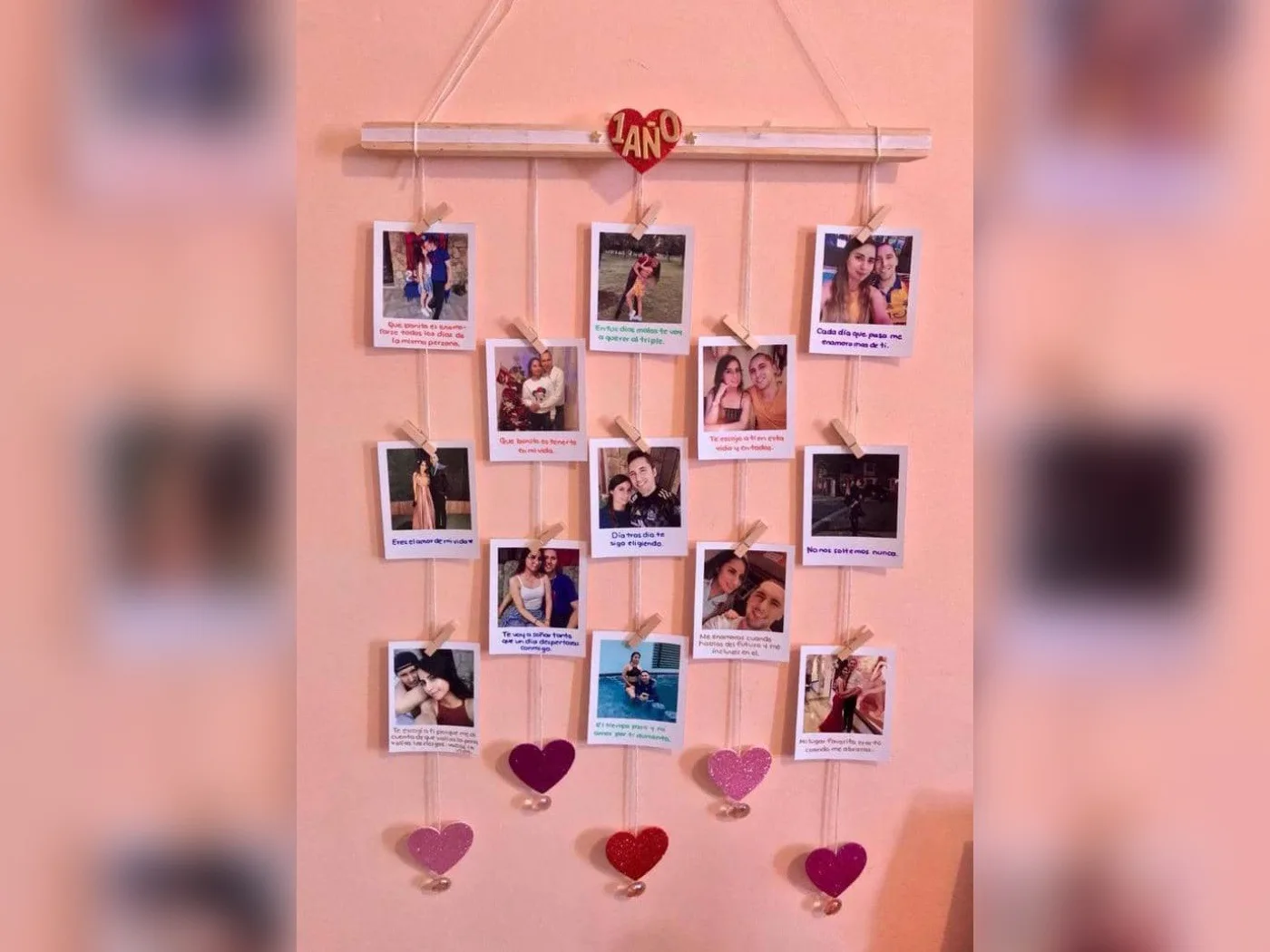 Perchero de polaroids