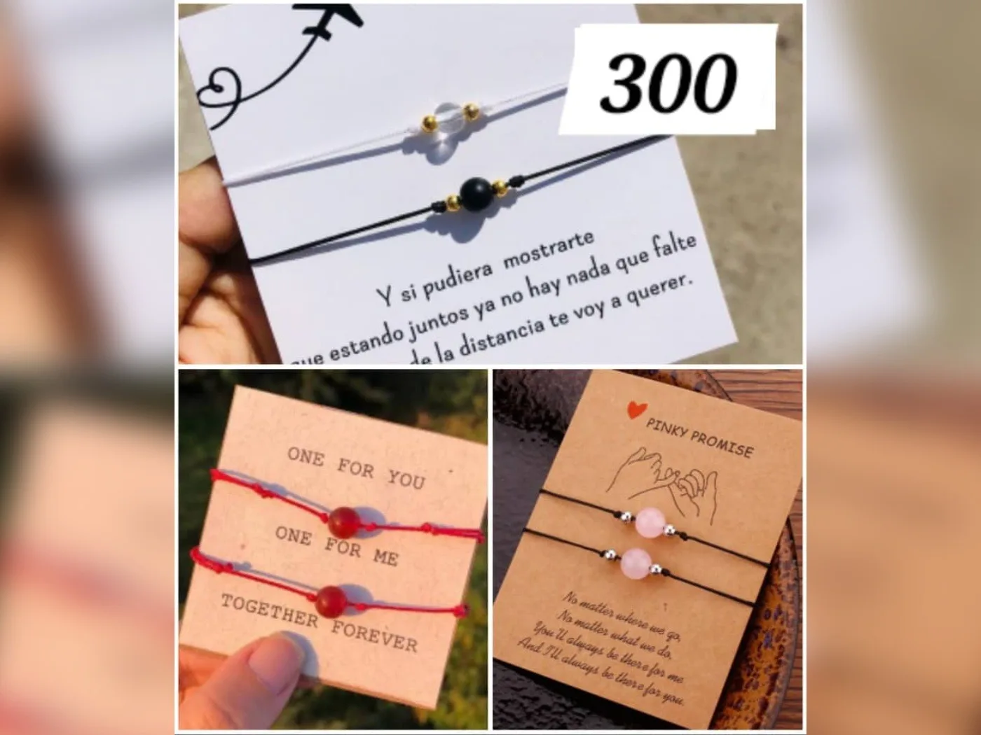 Pulseras sencillas de hilo y perlas
