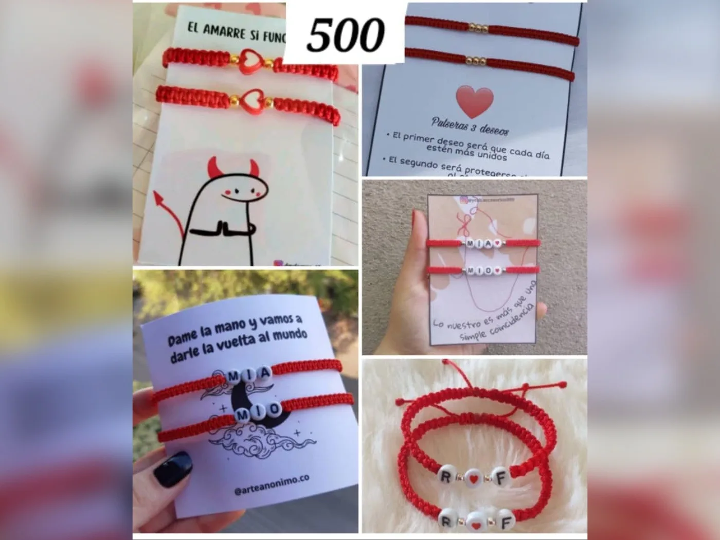 Pulseras tejidas rojas
