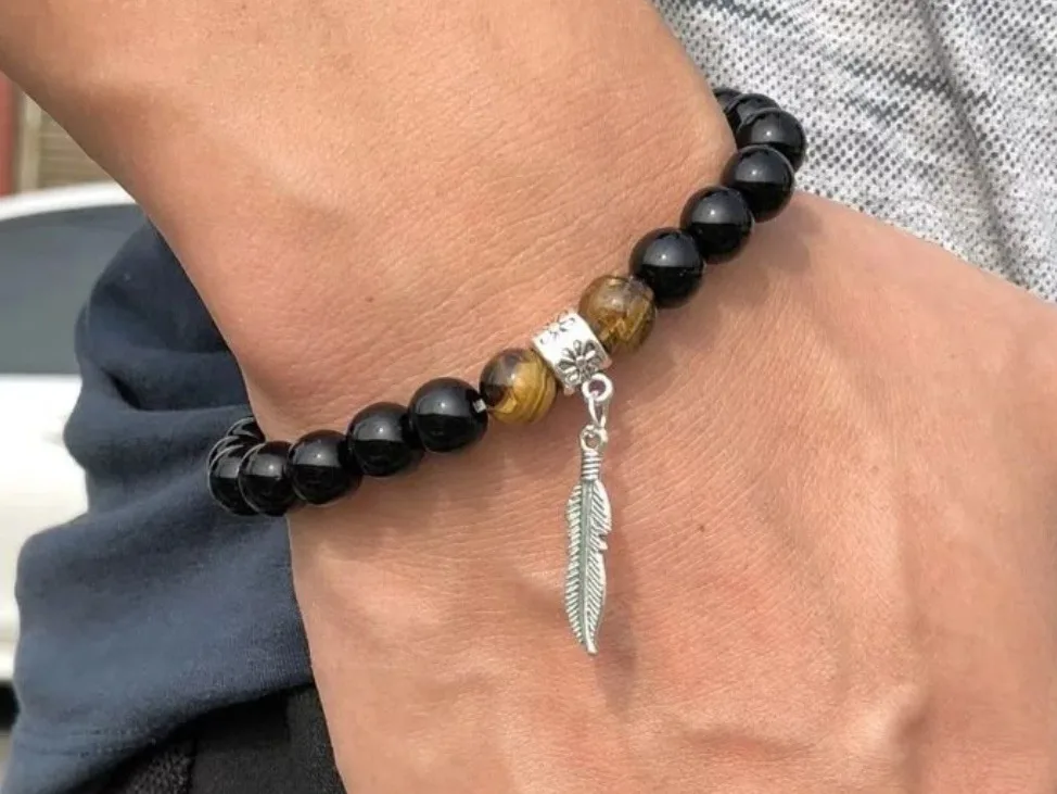 Pulsera de onix y ojo de gato