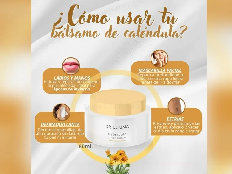 🌼 Dr. C. Tuna – BÁLSAMO DE CALÉNDULA: Nutrición e hidratación profunda para pieles sensibles y secas